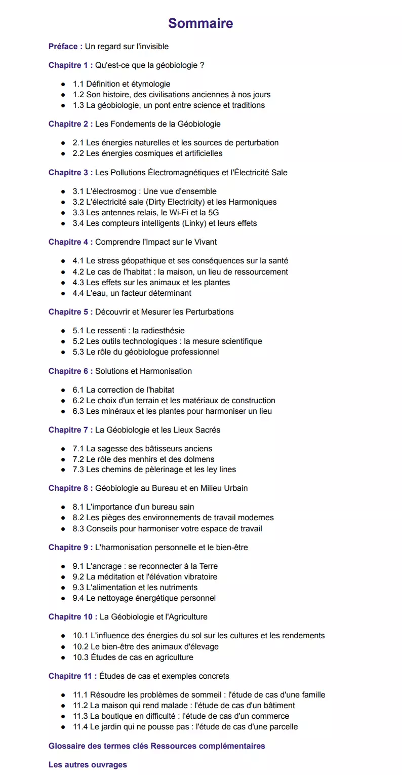 sommaire geobiologie
